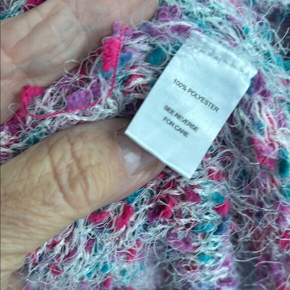 Moral Fiber Pink and Blue Crew Neck Sweater very stretchy - Picture 4 of 6